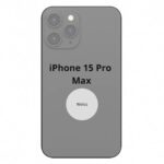 Apple Rückseite Glas inkl. NFC Mikrofon Flash Weiss iPhone 15 Pro Max