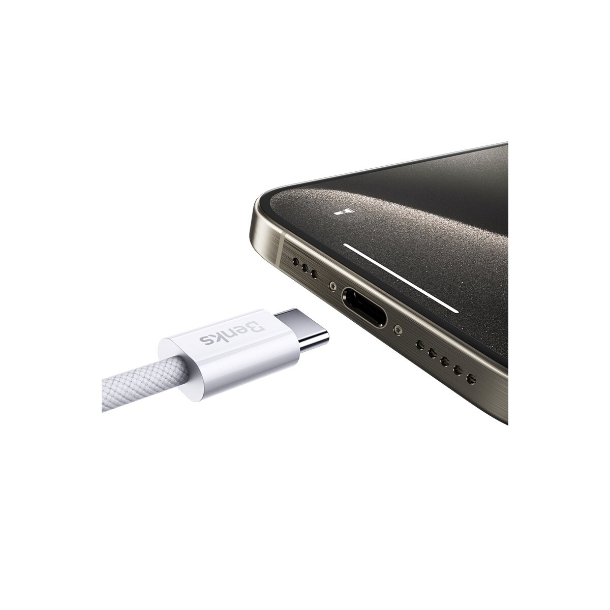 Benks D46 USB-C zu USB-C Kabel 1 m 60W Braided – Schwarz – Bild 3
