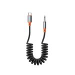 McDodo Typ-C auf AUX 3.5 Stecker Spiralkabel Schwarz 1.8m