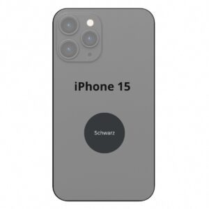 Apple Rückseite Schwarz mit NFC Mikrofon Blitz iPhone 15
