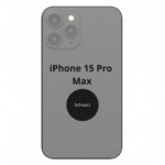 Apple Rückseite Glas inkl. NFC Mikrofon Blitz iPhone 15 Pro Max Schwarz