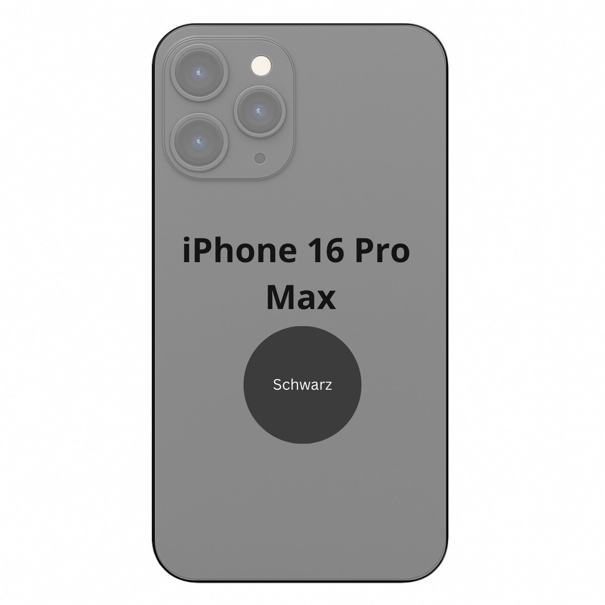 Apple Rückseite Schwarz mit NFC Mikrofon Blitz iPhone 16 Pro Max