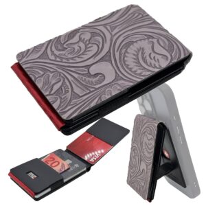 MAGIC CLIP MagSafe Swiss Wallet Kreditkartenetui Blumenlila 3D RFID Schutz