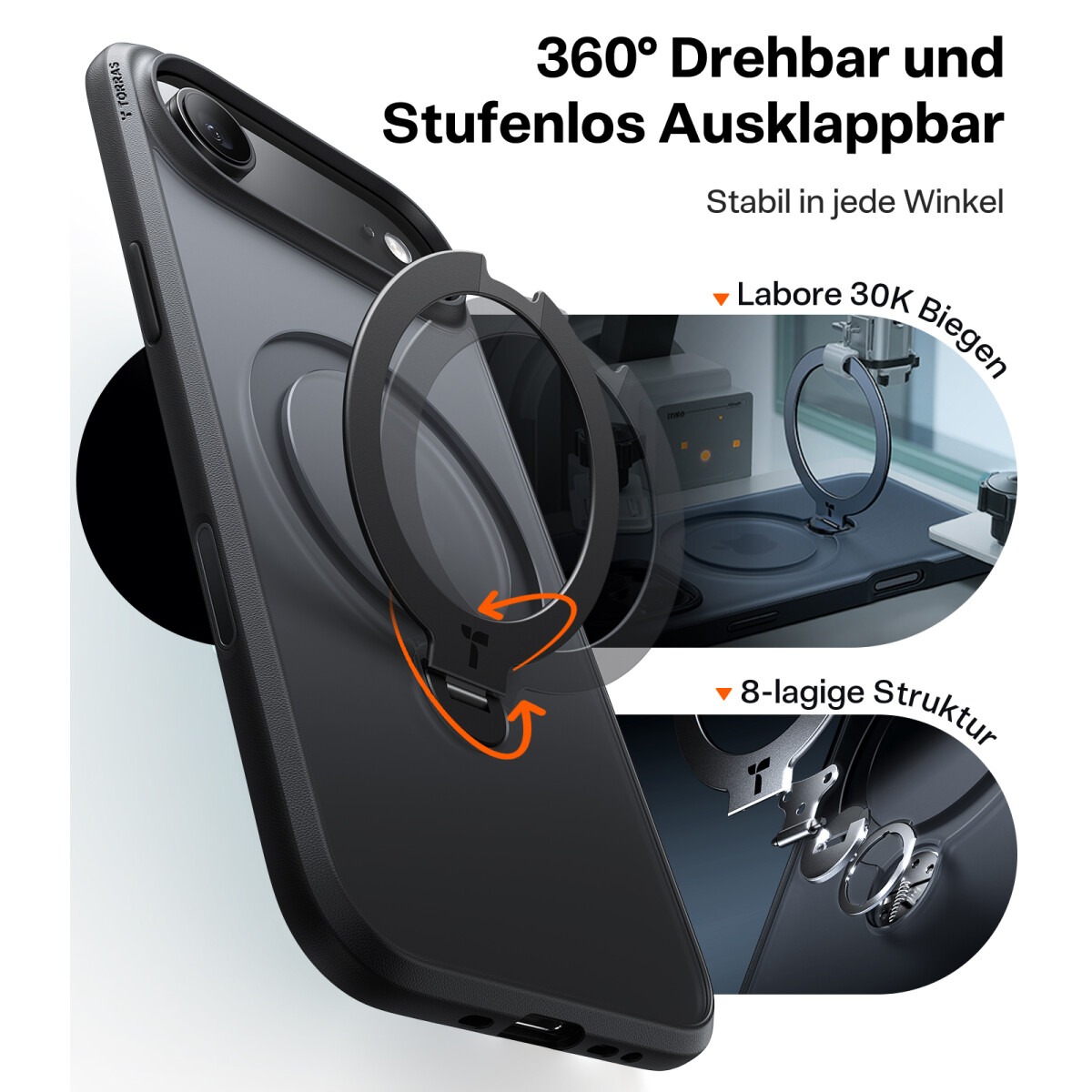 TORRAS Ostand 360° Spin Schutzhülle mit Standring für iPhone Air – Bild 6