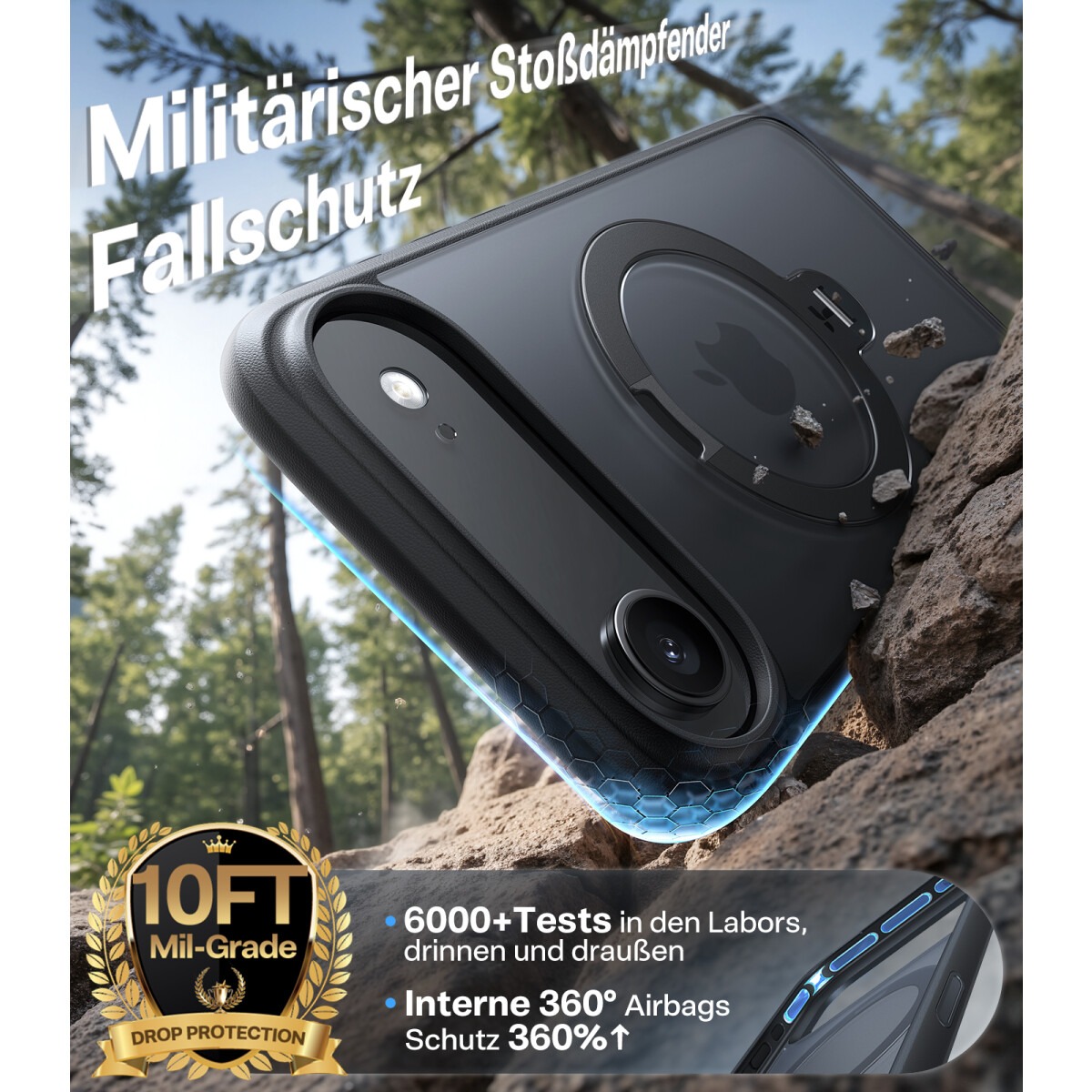 TORRAS Ostand 360° Spin Schutzhülle mit Standring für iPhone Air – Bild 8