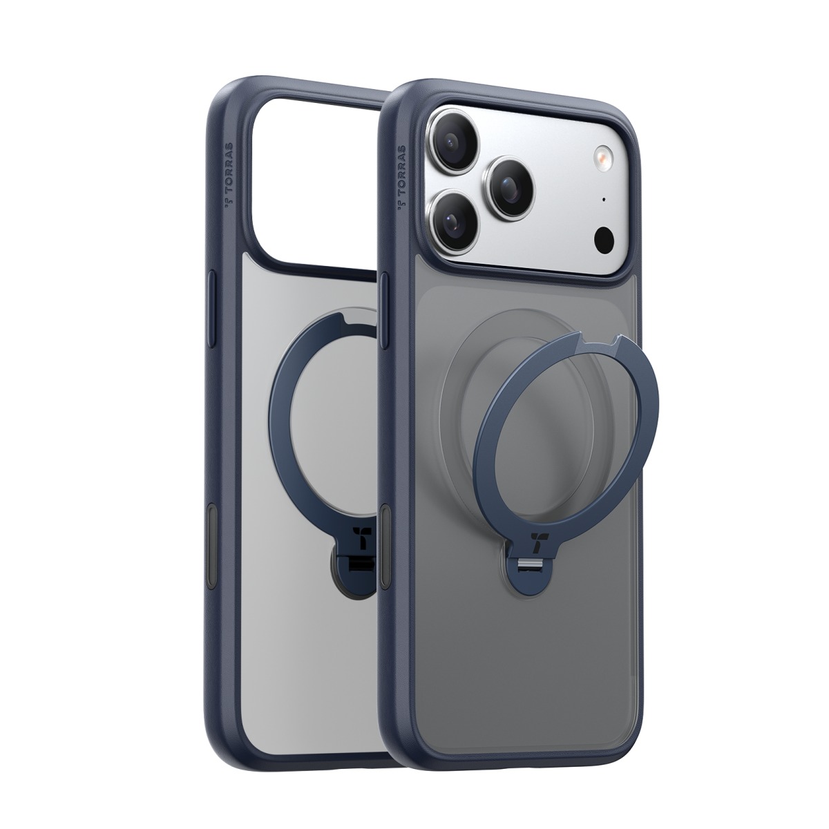 TORRAS Schutzhülle mit 360° Standring Schwarz für iPhone 17 Pro Max
