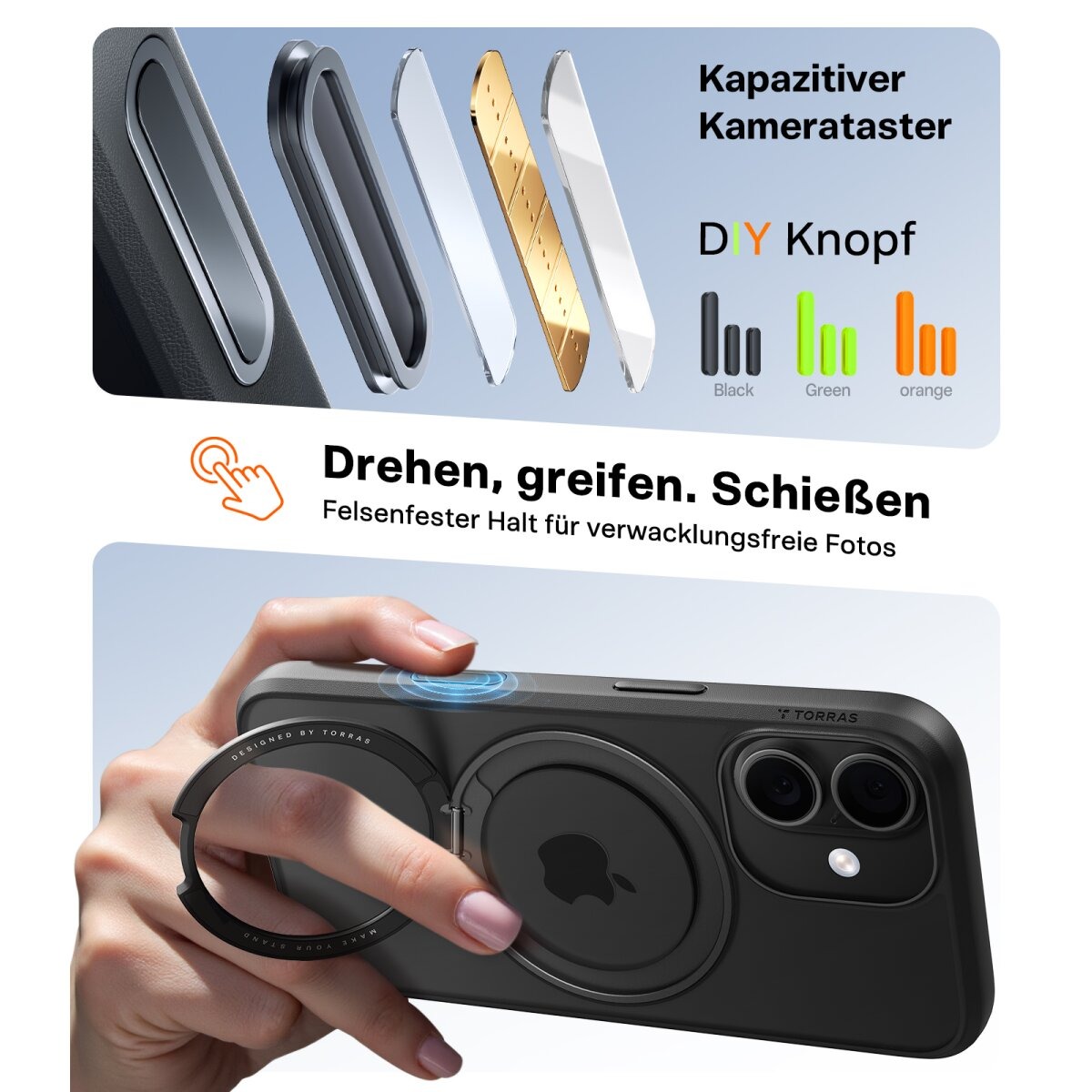 TORRAS UPRO Ostand Pro TPU Schutzhülle mit Standfunktion für iPhone 17 – Bild 6