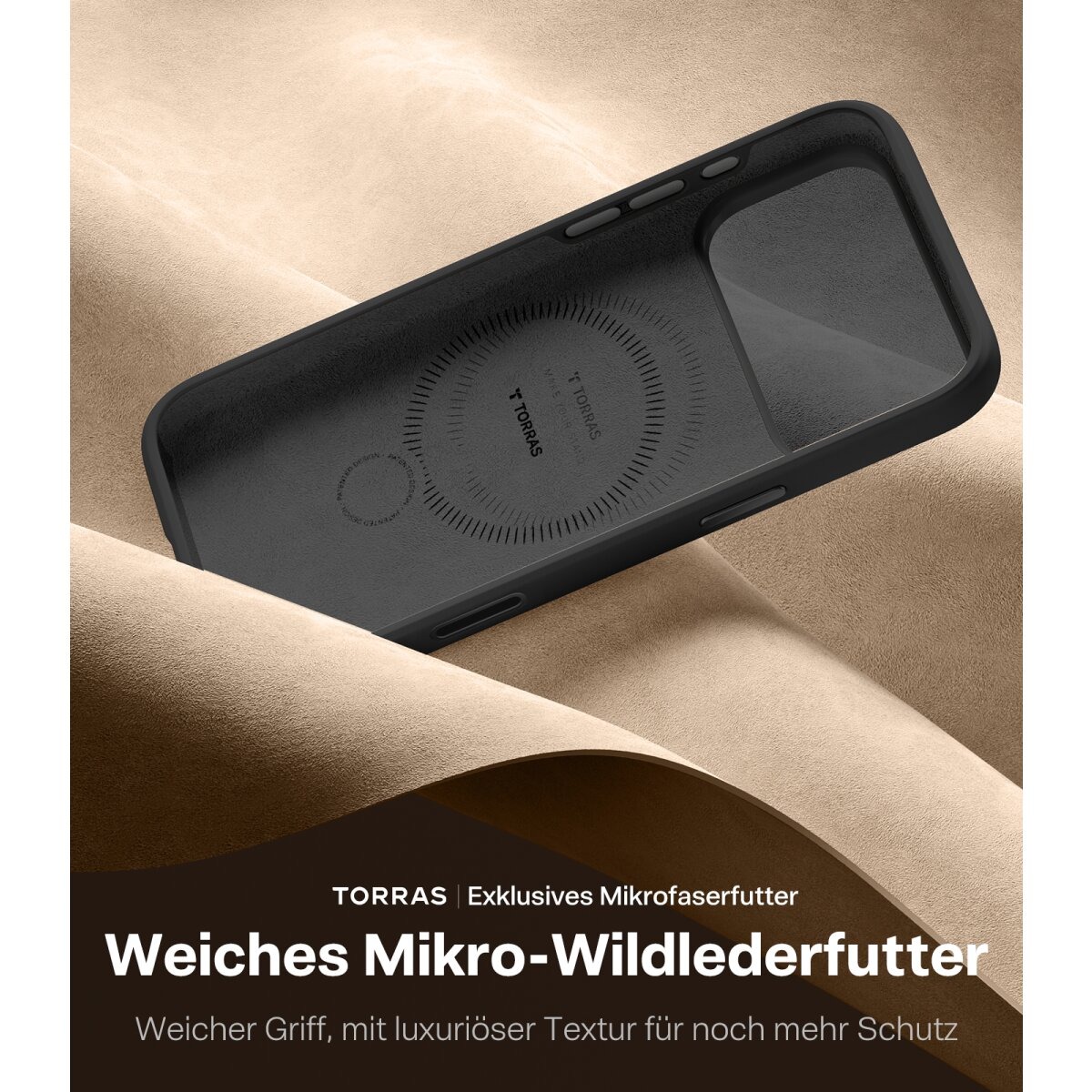 TORRAS Softune Schutzhülle mit 360° Standring Schwarz für iPhone 17 Pro Max – Bild 6
