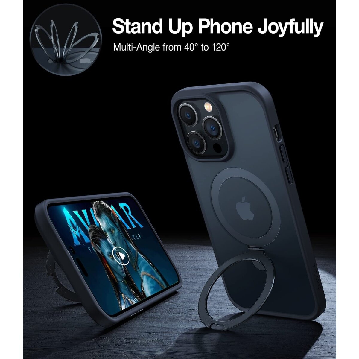 TORRAS UPRO Ostand Matte Schutzhülle mit Ständer iPhone 14 Pro Max – Bild 2