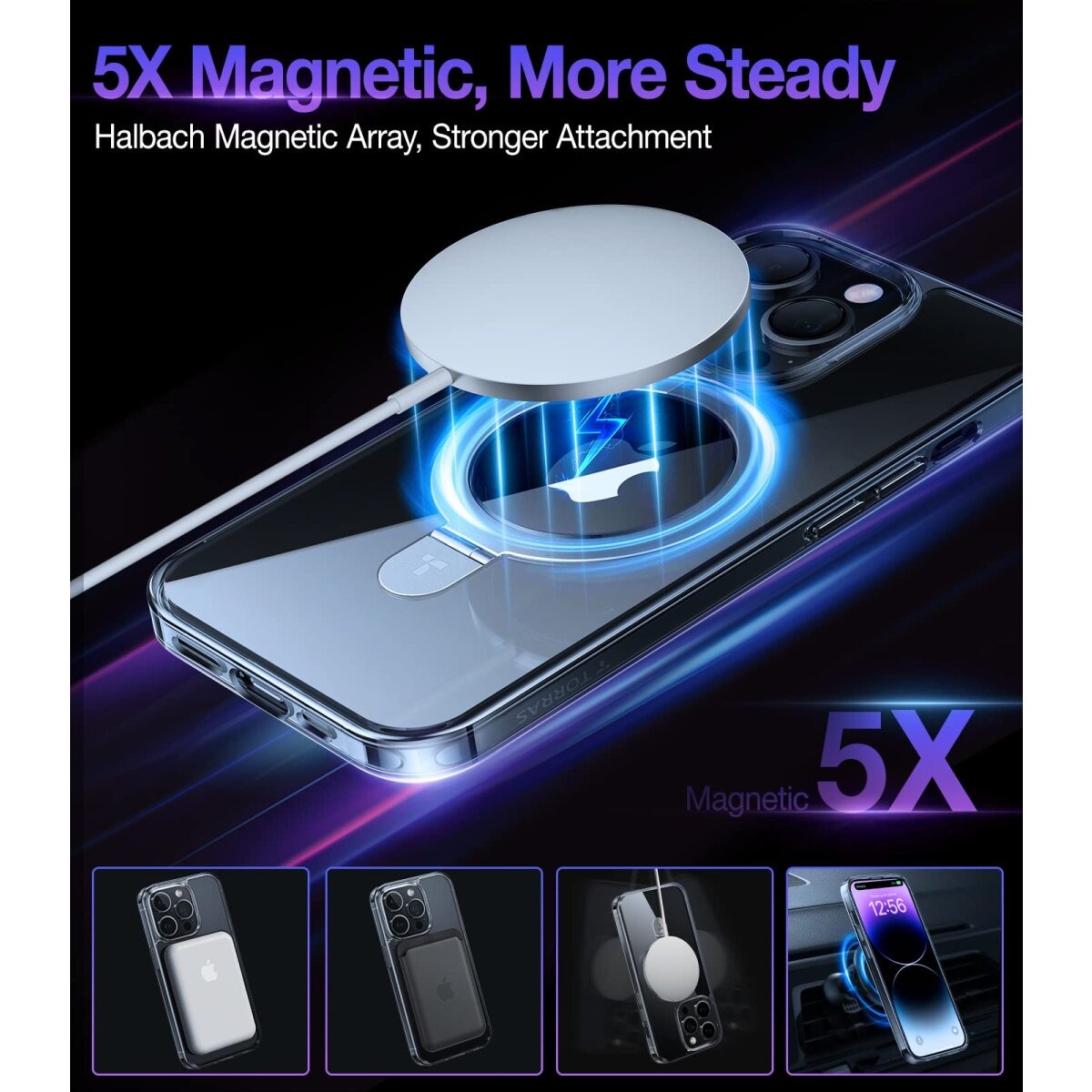 TORRAS UPRO Ostand Clear Schutzhülle für iPhone 14 Pro Transparent – Bild 3