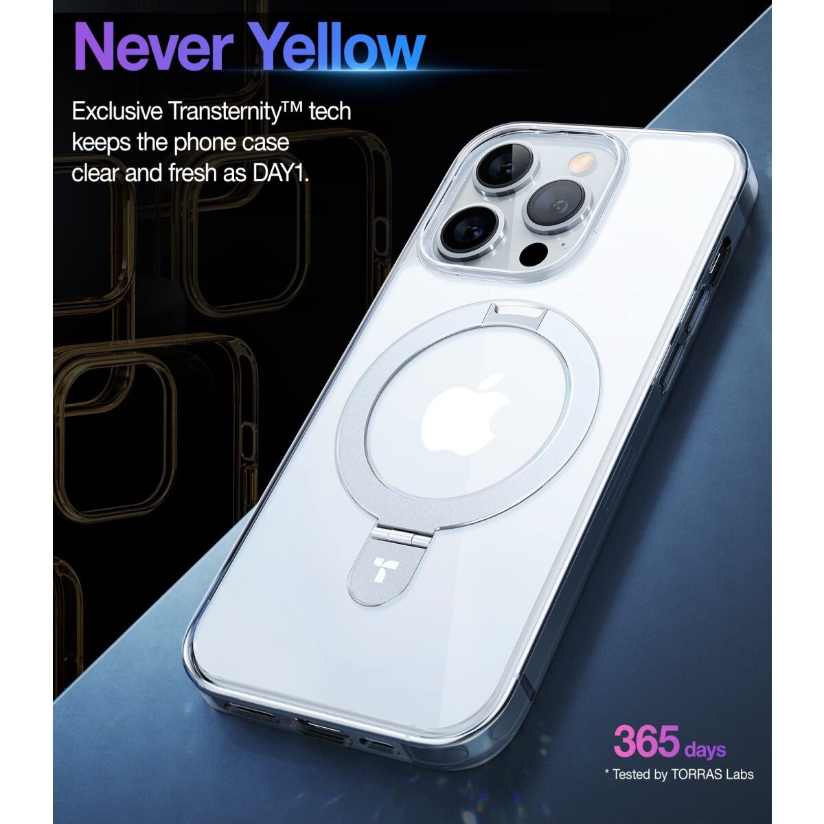 TORRAS UPRO Ostand Clear Schutzhülle für iPhone 14 Pro Transparent – Bild 7