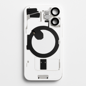 iPhone 16 Rückglas komplett weiss mit Flexkabel Magsafe