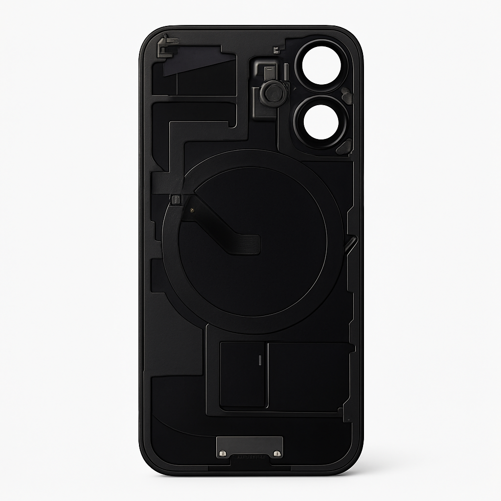 iPhone 16 Rückglas komplett schwarz mit Flexkabel Magsafe