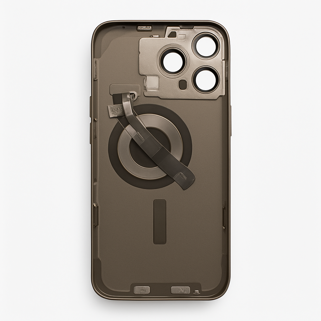 OEM Diagnosable Rückglas für iPhone 15 Pro Max Titan Natur Komplett