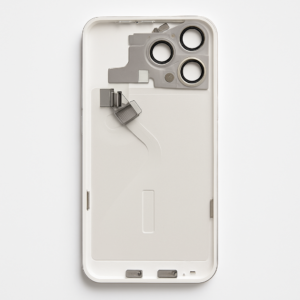 iPhone 15 Pro Rückglas (Premium) komplett Titan weiss