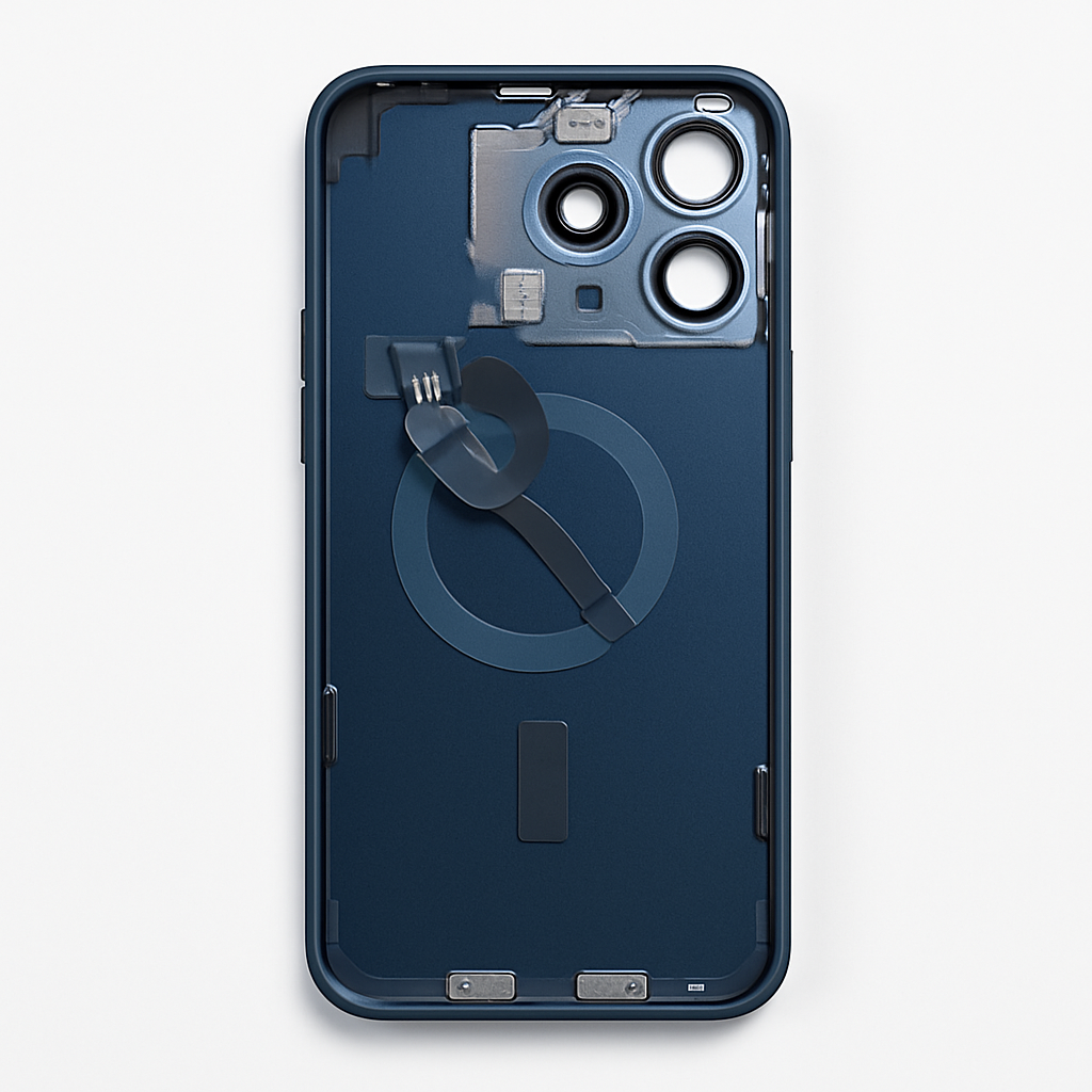 iPhone 15 Pro Diagnosable Rückglas (OEM) komplett Titan blau