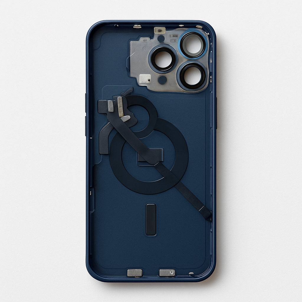 iPhone 15 Pro Rückglas (Premium) komplett Titan blau