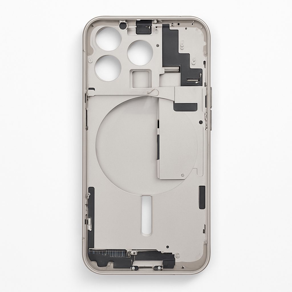 iPhone 15 Pro Mittelrahmen vormontiert (OEM) Titan natur
