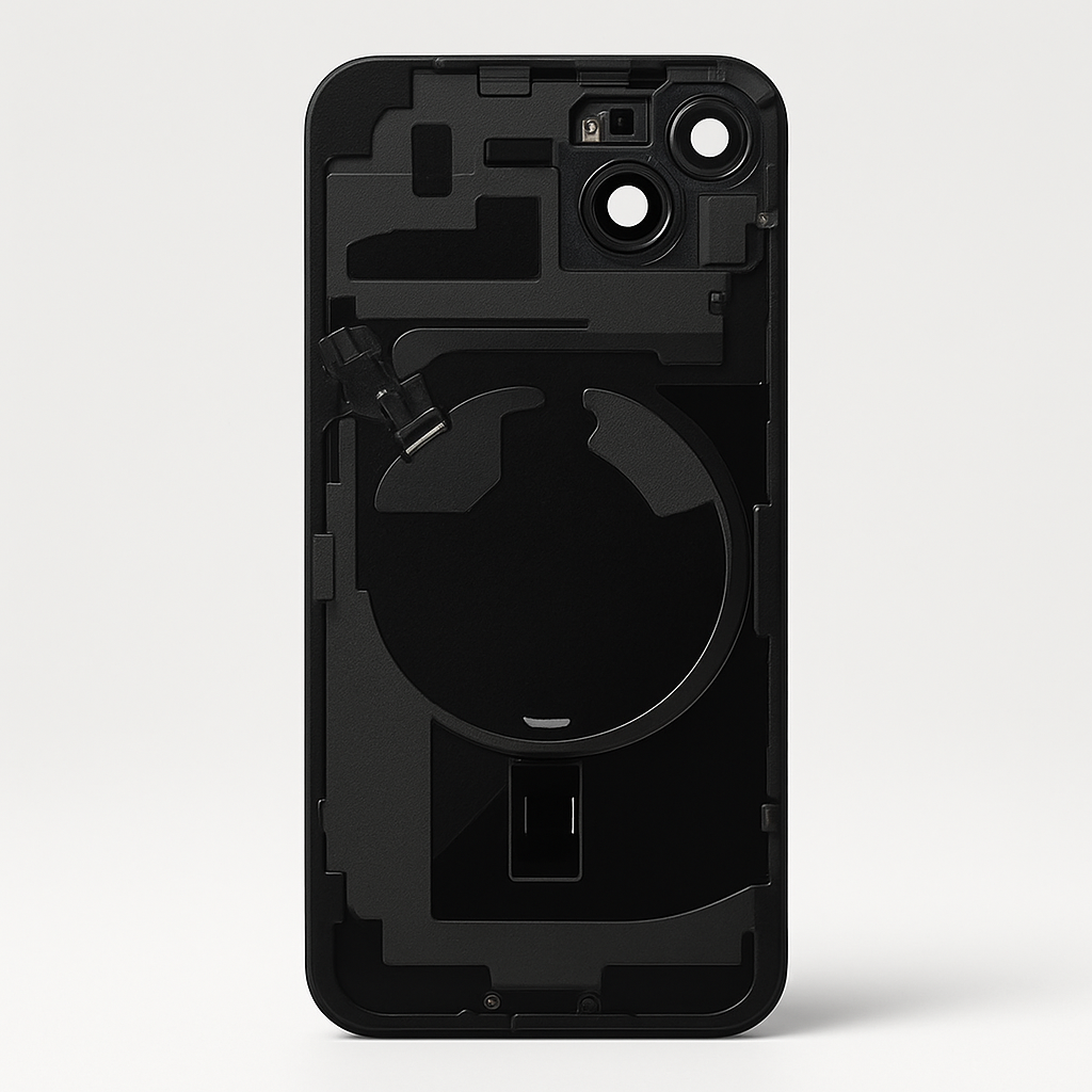 iPhone 15 Plus Diagnosable Rückglas (OEM) komplett schwarz