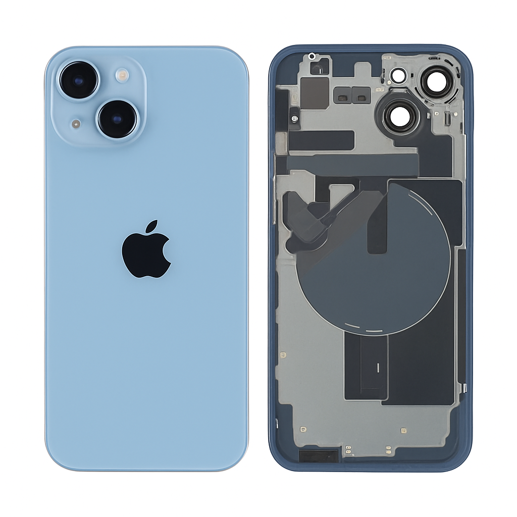 iPhone 14 Diagnosable Rückglas (OEM) komplett blau