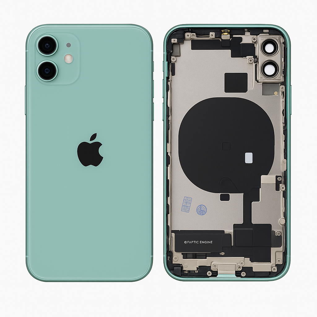 OEM iPhone 11 Backcover grün vormontiert mit Ladebuchse und Lautsprecher