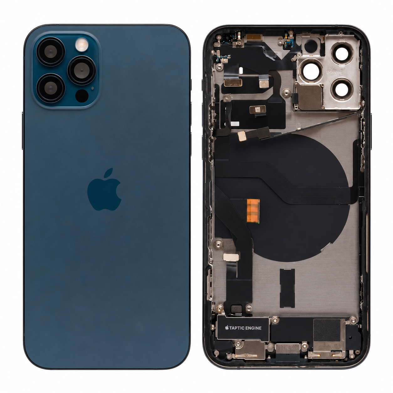 OEM iPhone 12 Pro Backcover Rückglas pazifikblau vormontiert