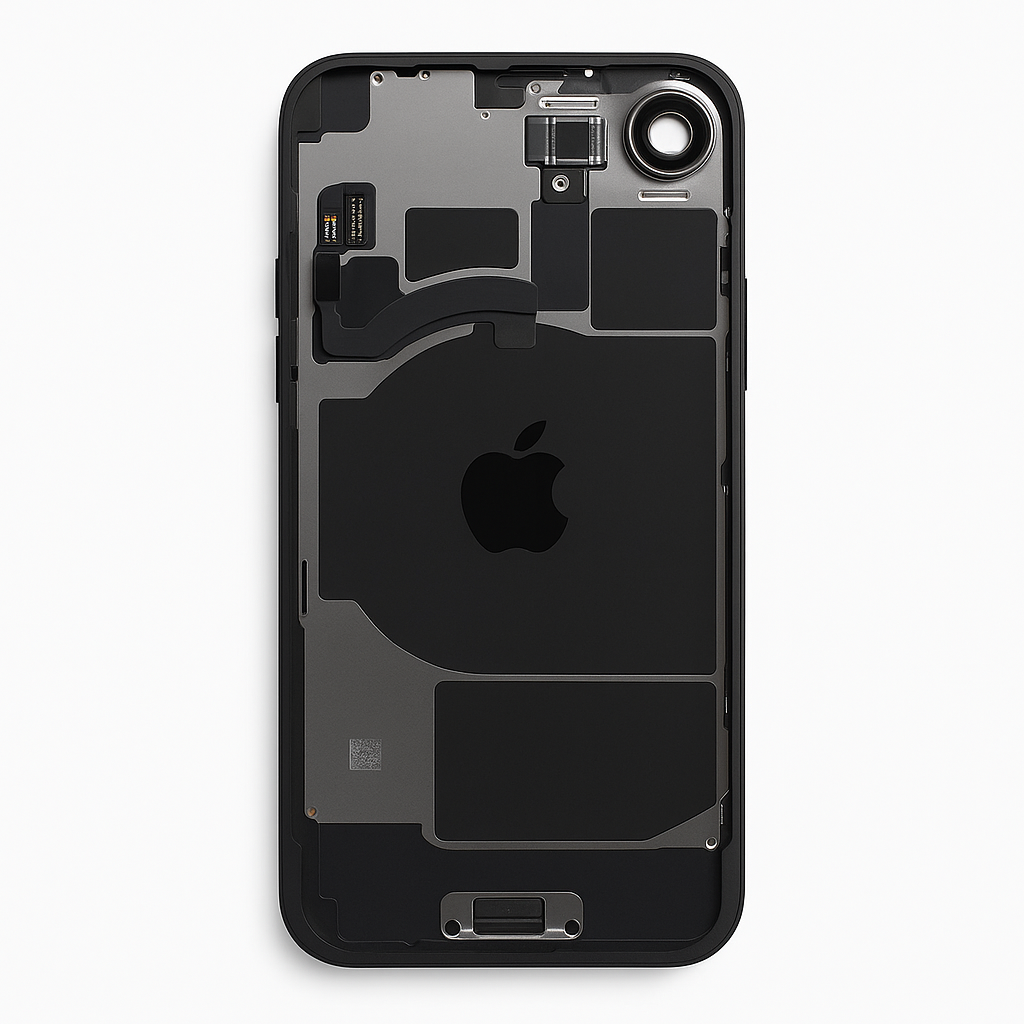 iPhone 16e Rückglas (Premium) komplett schwarz