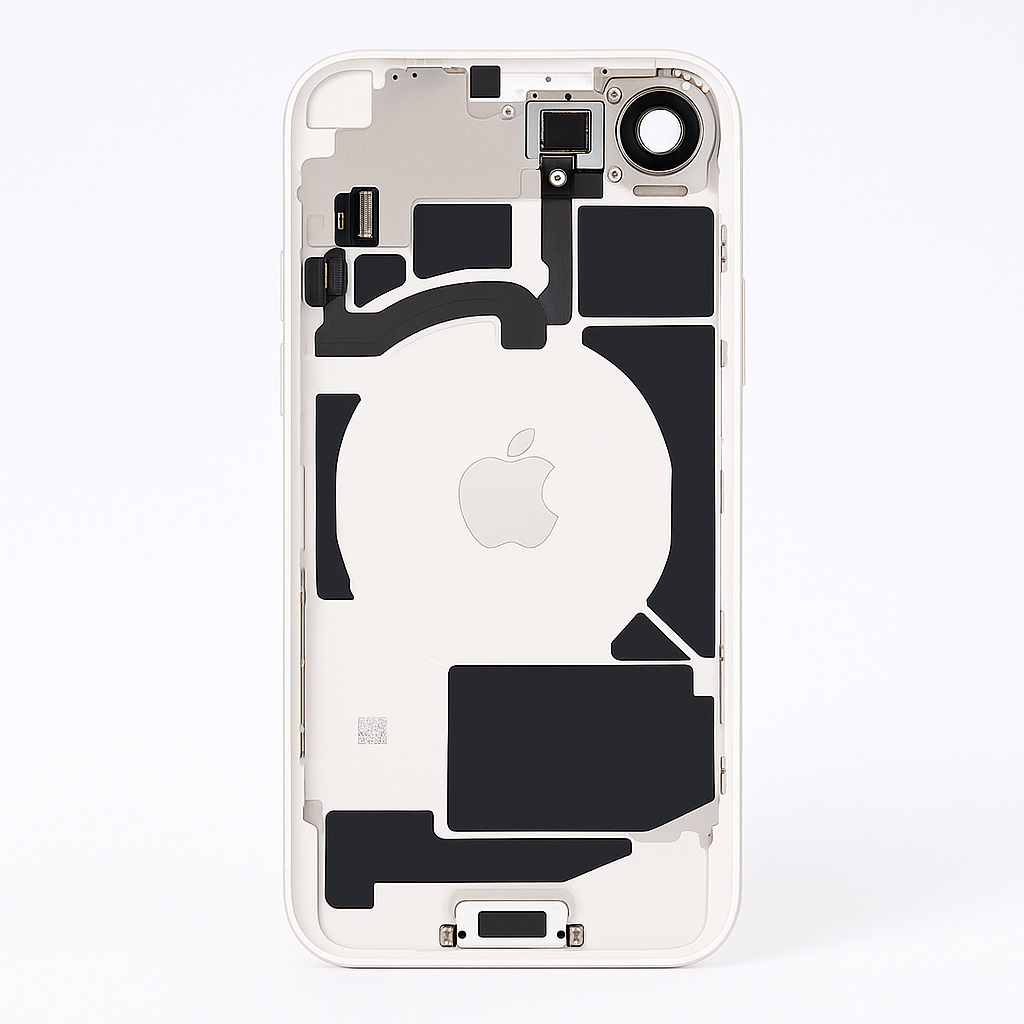 OEM iPhone 16e Rückglas Weiss komplett (Diagnostic: Used) Diagnosable