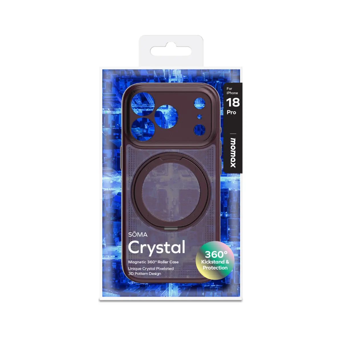 Momax - SOMA Crystal iPhone 18 Pro Dunkelrot – Bild 5
