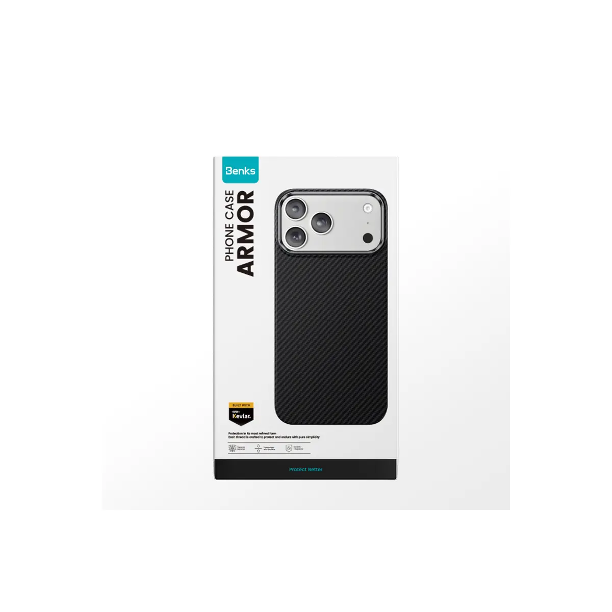Benks ArmorAir Schutzhülle Kevlar Schwarz iPhone 18 Pro – Bild 7