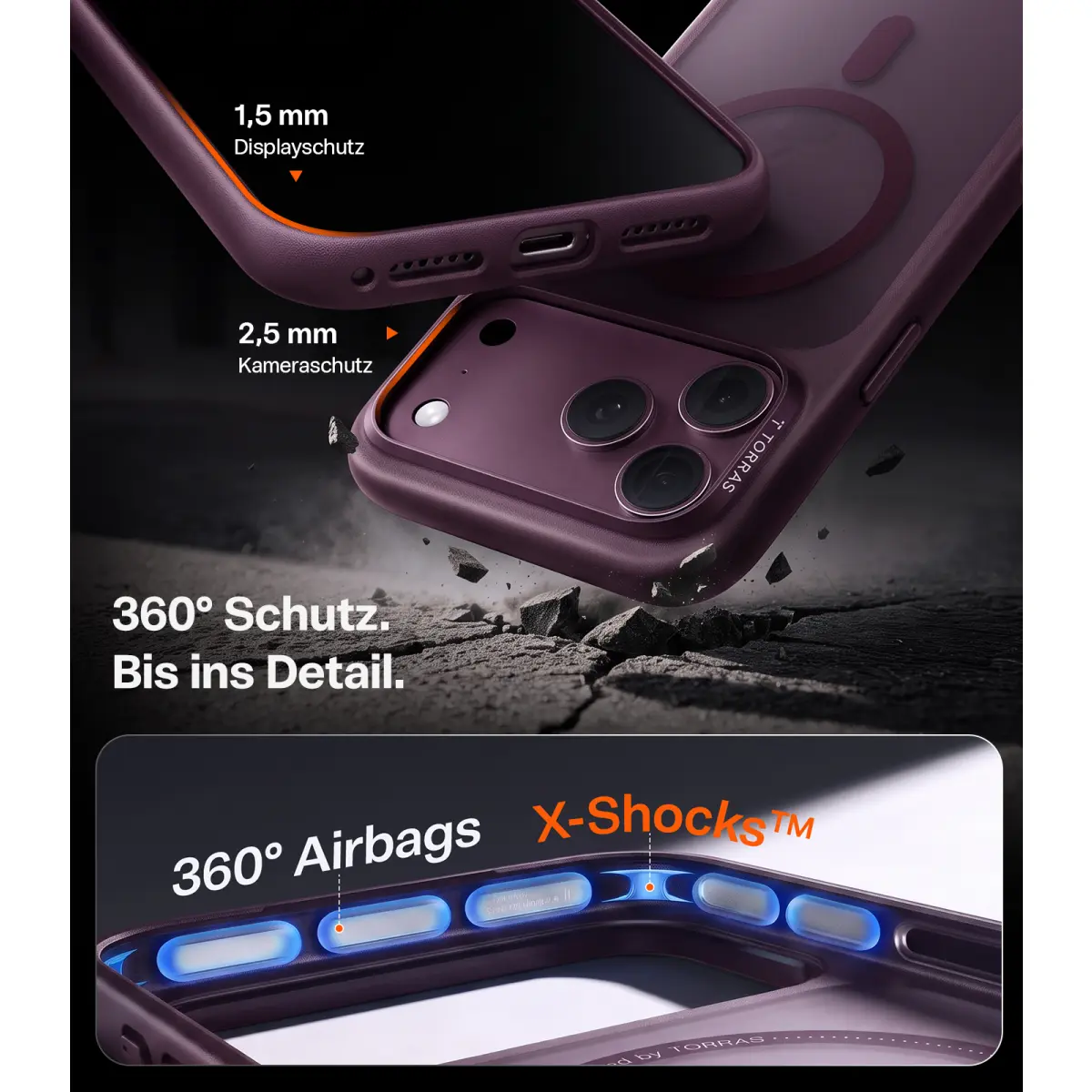 TORRAS Guardian MagSafe Schutzhülle Violett für iPhone 18 Pro – Bild 5