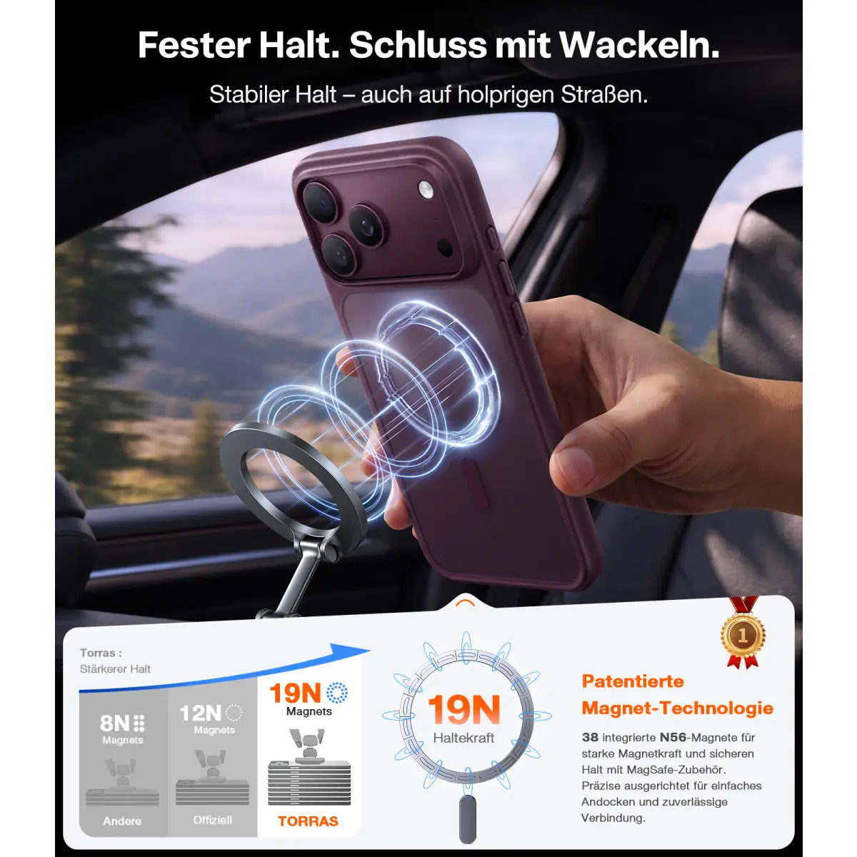 TORRAS Guardian MagSafe Schutzhülle Violett für iPhone 18 Pro – Bild 6