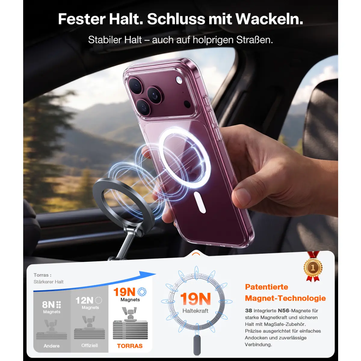 TORRAS Guardian MagSafe Schutzhülle iPhone 18 Pro Transparent – Bild 3