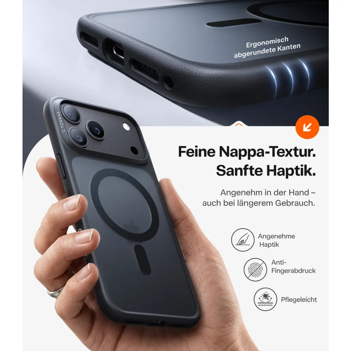 TORRAS Guardian MagSafe Schutzhülle Backcover Schwarz für iPhone 18 Pro – Bild 3