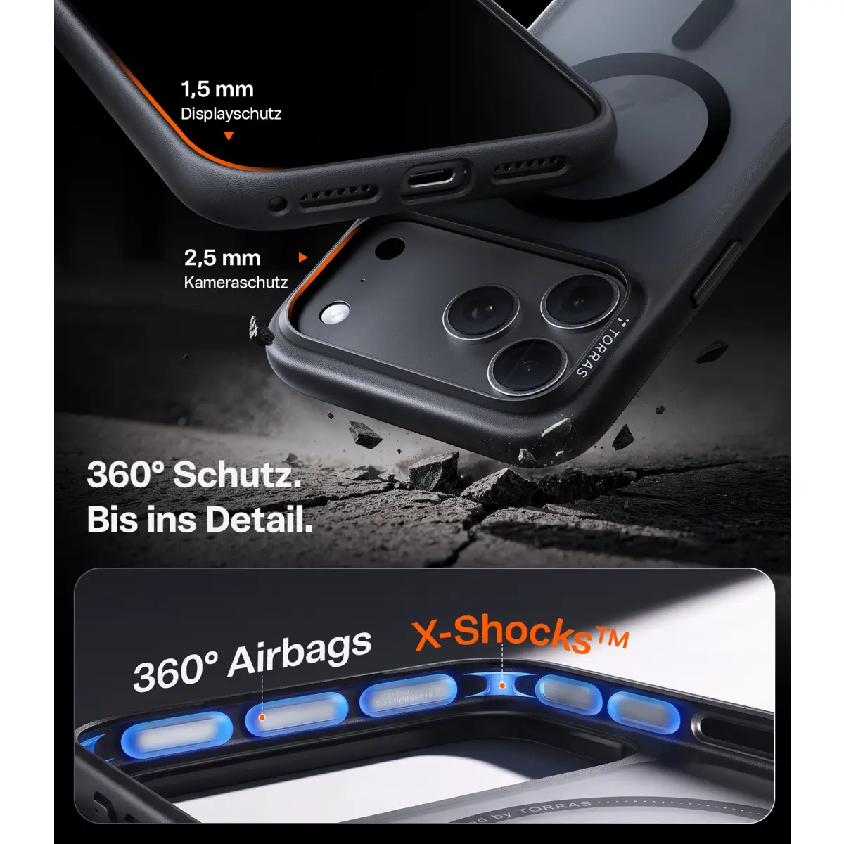 TORRAS Guardian MagSafe Schutzhülle Backcover Schwarz für iPhone 18 Pro – Bild 6