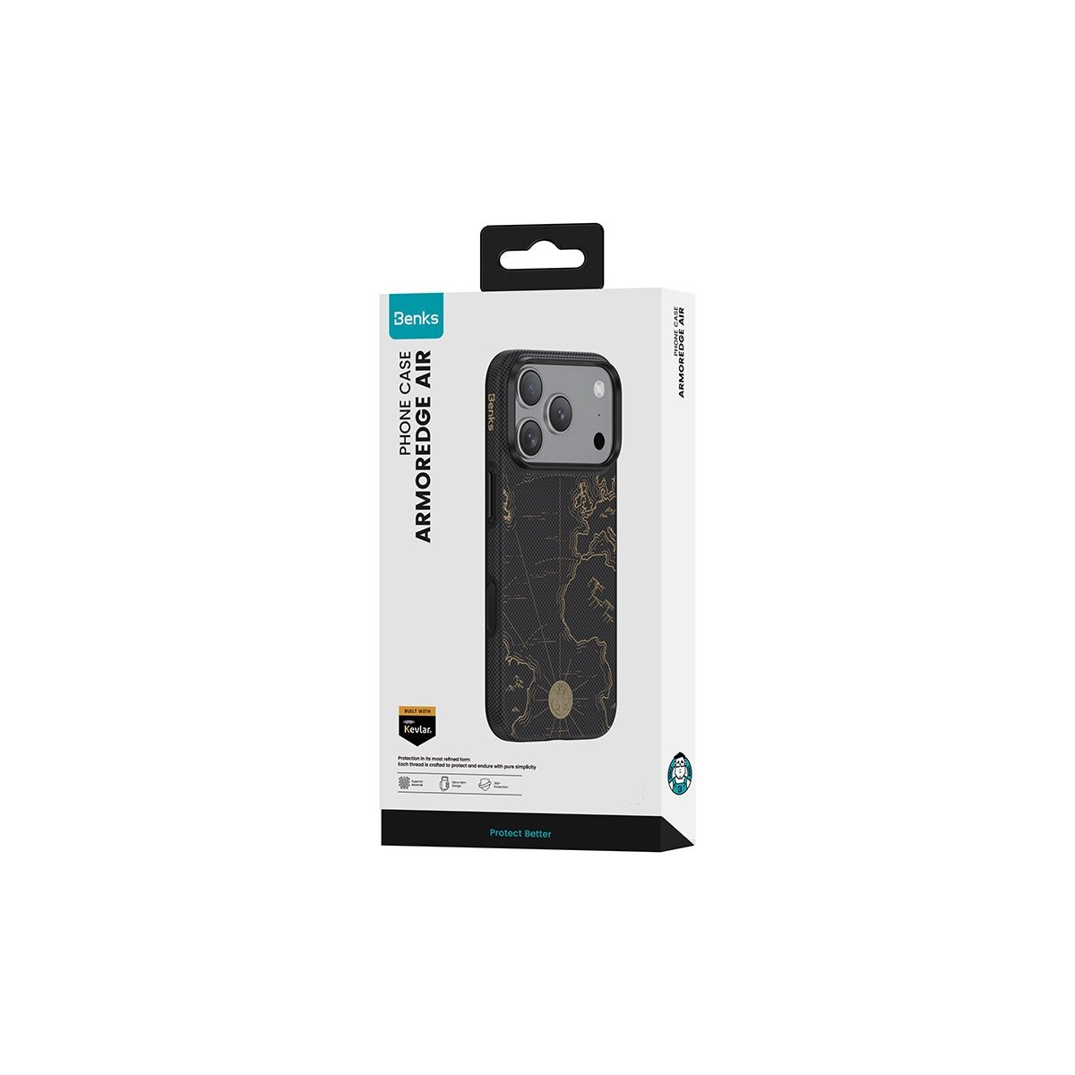 Benks ArmorEdge-X1 Schutzhülle iPhone 18 Pro Max Schwarz Kevlar Aluminium – Bild 7