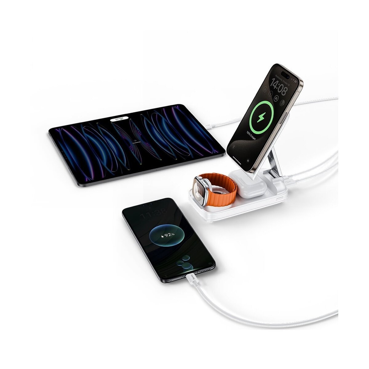 Benks MP13 5 in 1 Wireless Charger Weiss mit Powerbank 10000mAh – Bild 2