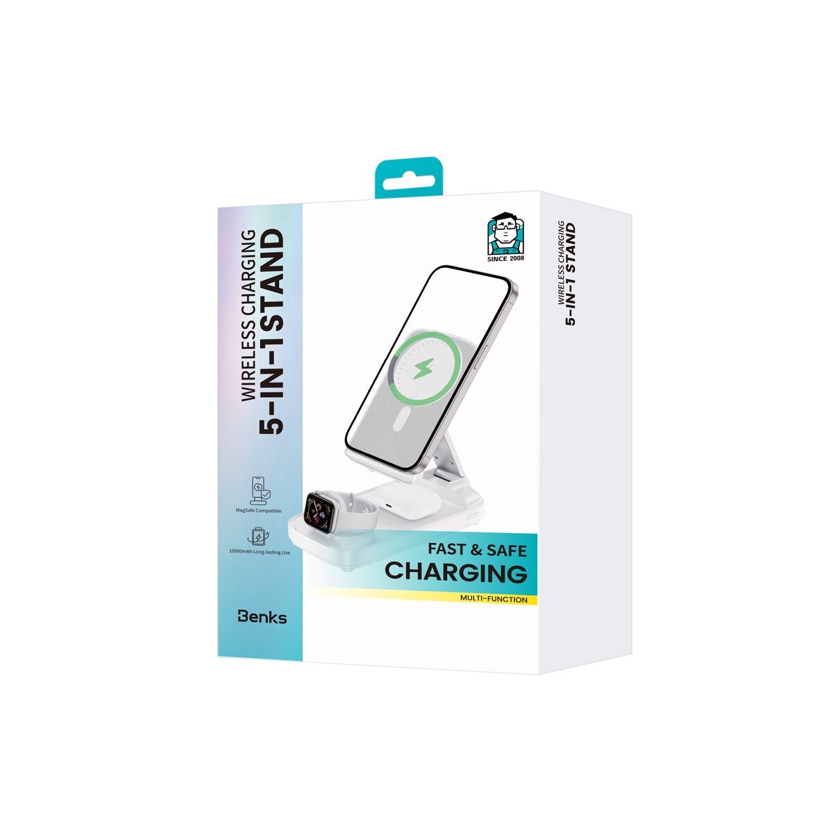 Benks MP13 5 in 1 Wireless Charger Weiss mit Powerbank 10000mAh – Bild 7